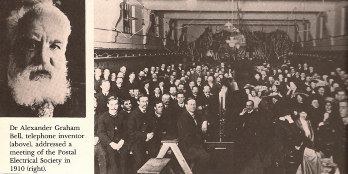 Dr. Alexander Graham Bell, at Melbourne Central Exchange, 17 August 1910