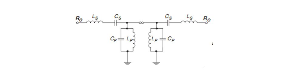 Figure 3. Elements , , , and Â in the two half-section band-pass filter