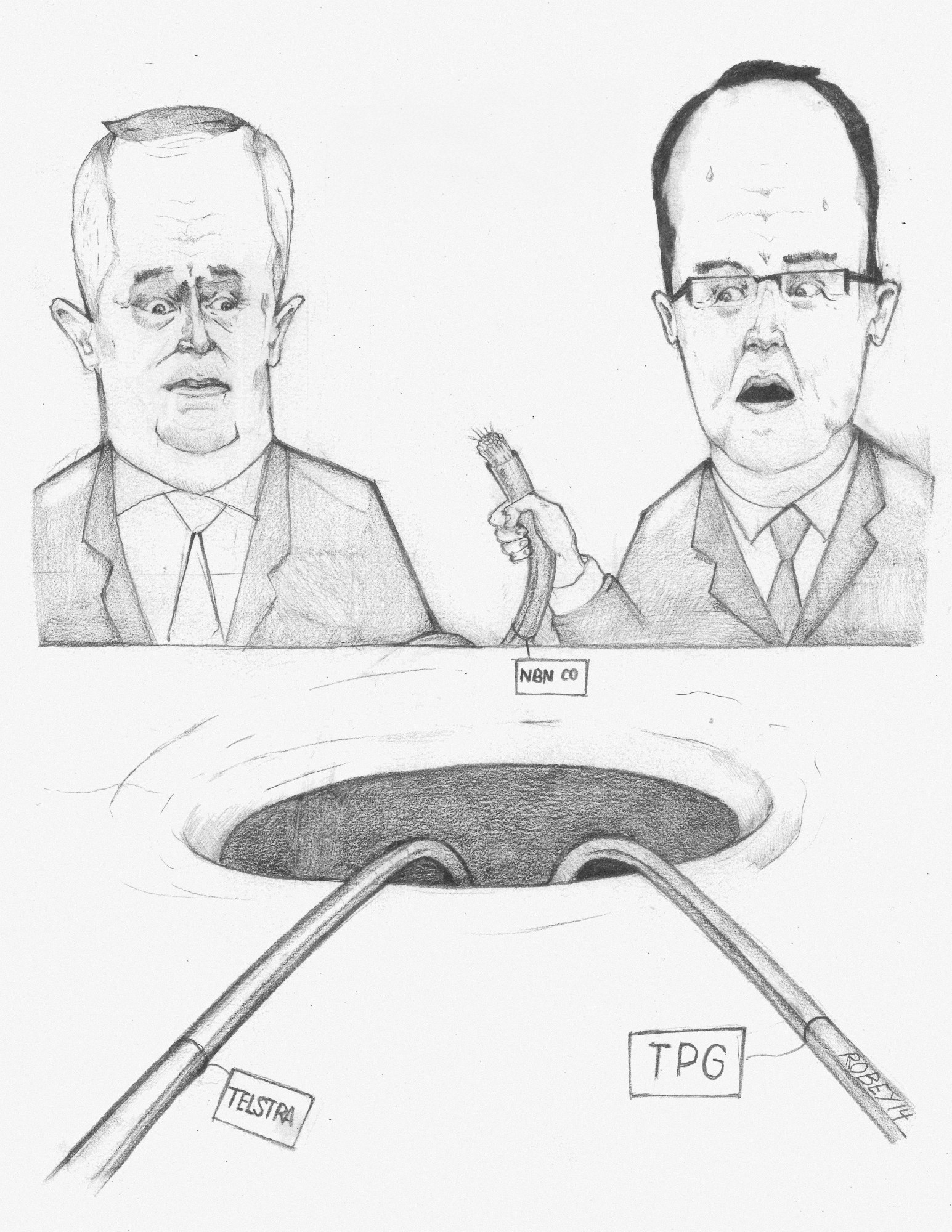 Cartoon image of Turnbull and Switkowski