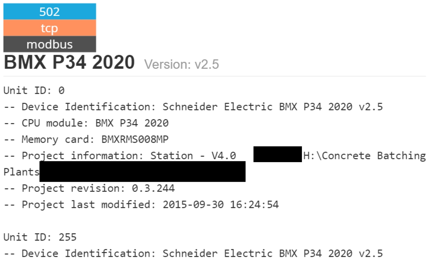 Figure 1 ? Concrete batching plant controller, courtesy Shodan.io