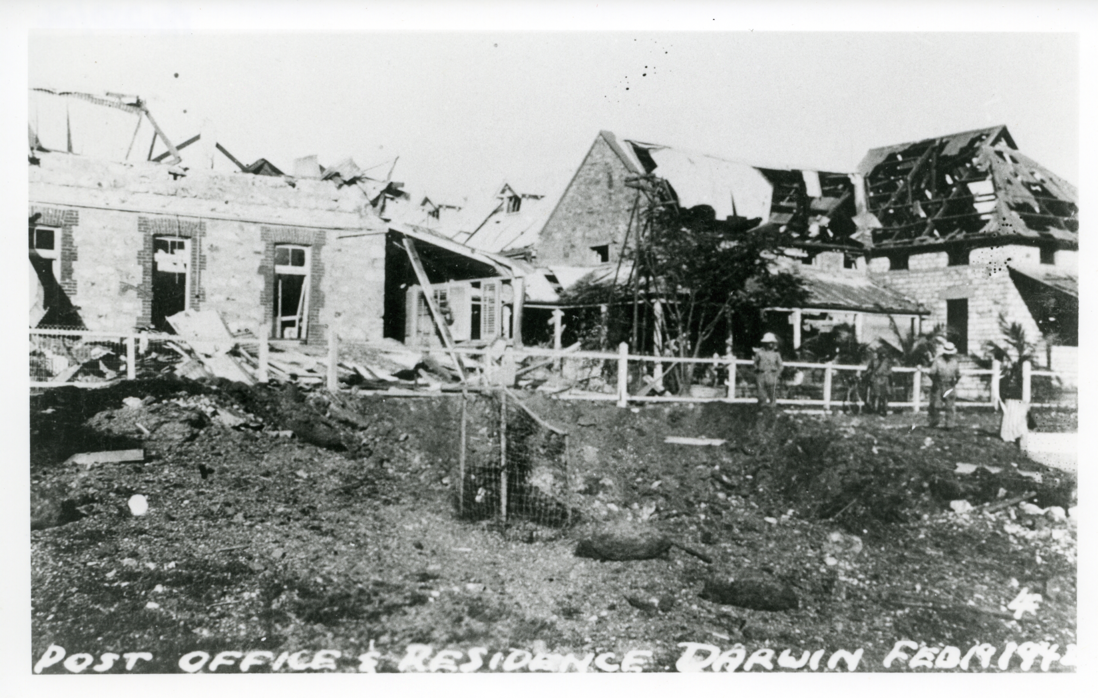 Post Office and Postmaster?s residence after the first air raid 