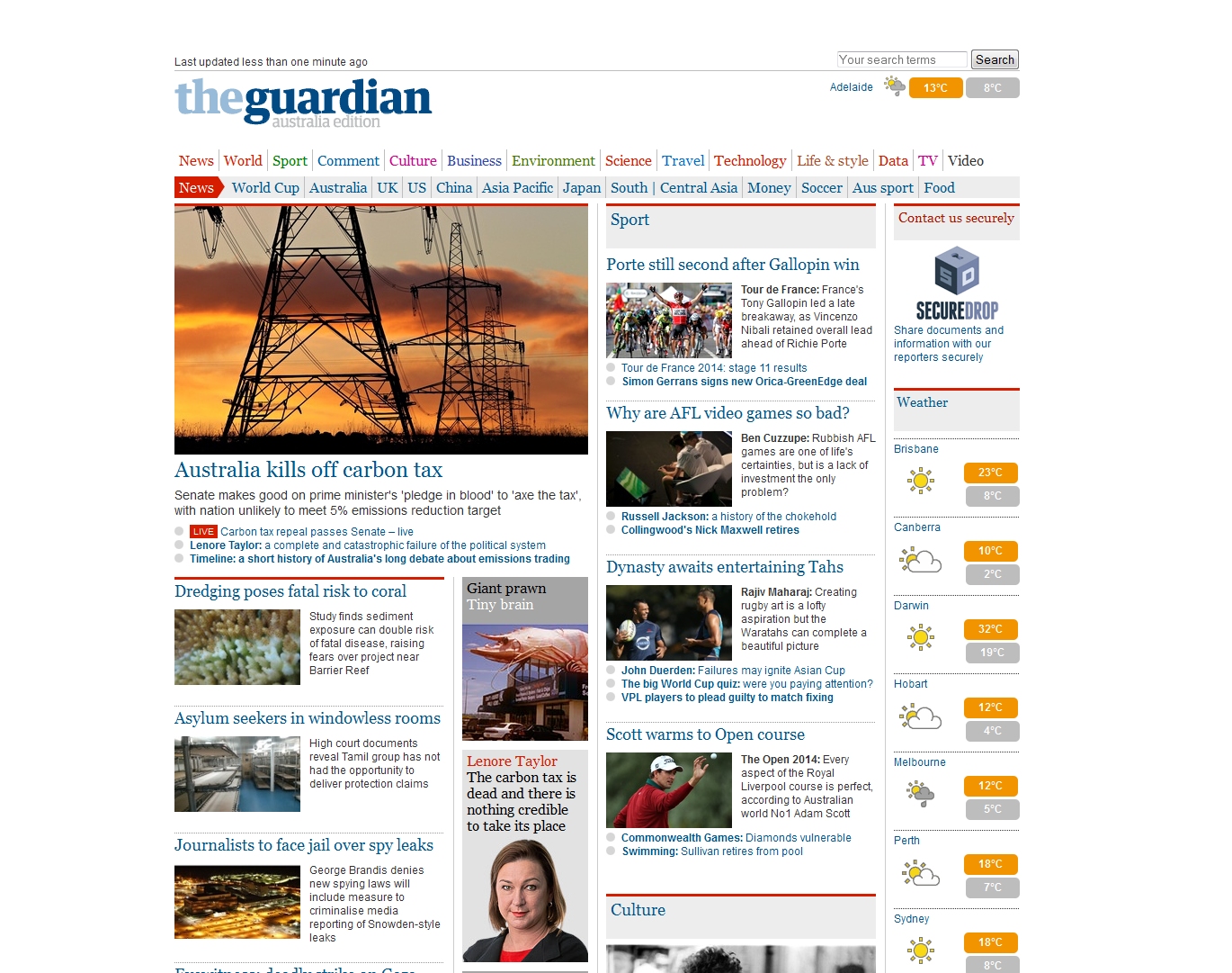 Figure 3? The Guardian front page 
